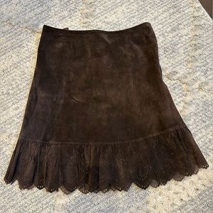 Elevenses • 💯 Leather Suede Mini Skirt